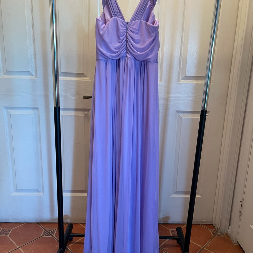 Lavender evening dress.